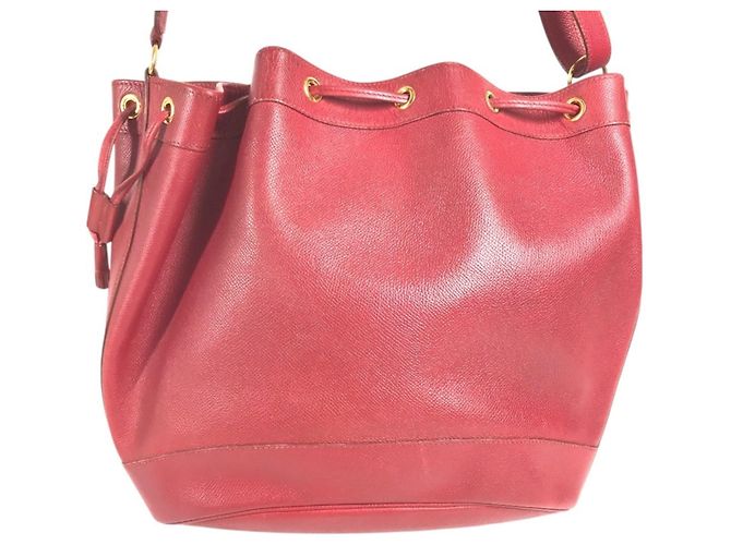 Market Hermès Hermes Vintage Red Courchevel Leather Drawstring Shoulder Bag - view 2