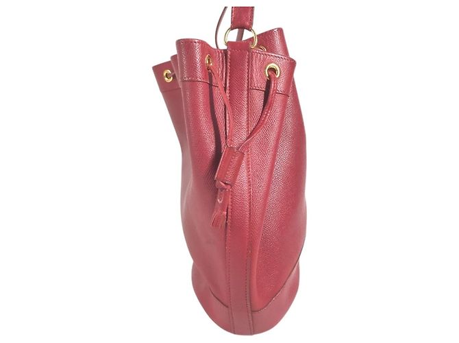 Market Hermès Hermes Vintage Red Courchevel Leather Drawstring Shoulder Bag - view 3