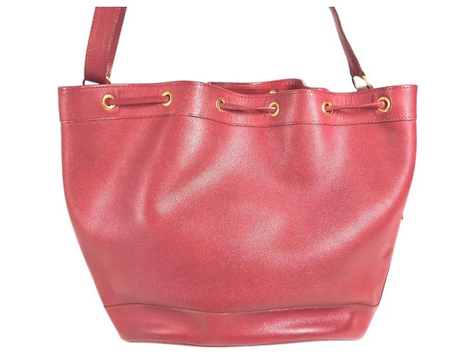 Market Hermès Hermes Vintage Red Courchevel Leather Drawstring Shoulder Bag - view 4