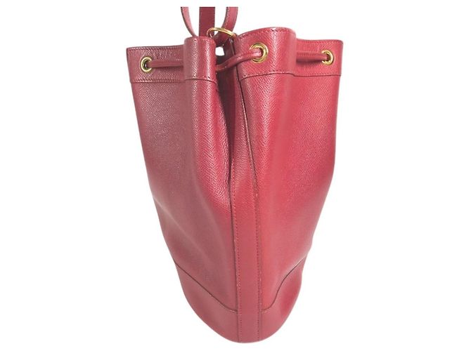 Market Hermès Hermes Vintage Red Courchevel Leather Drawstring Shoulder Bag - view 5