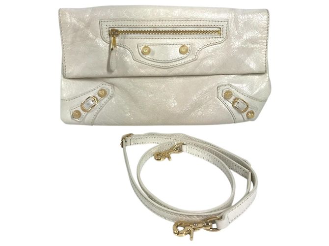 Borsa Balenciaga 327079 Studded Giant Envelope Bag Bianco D'oro - vista 17