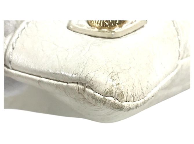 Borsa Balenciaga 327079 Studded Giant Envelope Bag Bianco D'oro - vista 6