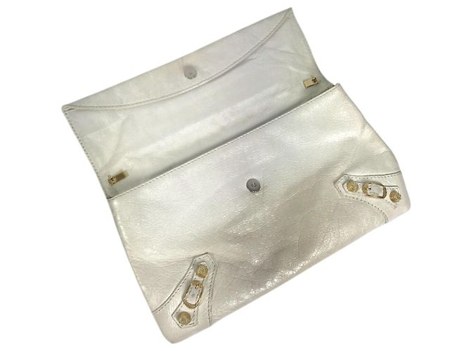Borsa Balenciaga 327079 Studded Giant Envelope Bag Bianco D'oro - vista 9