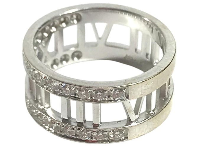 Autre Marque Tiffany & Co. Ehering aus 18K Weißgold mit Diamanten Silber - Ansicht 2