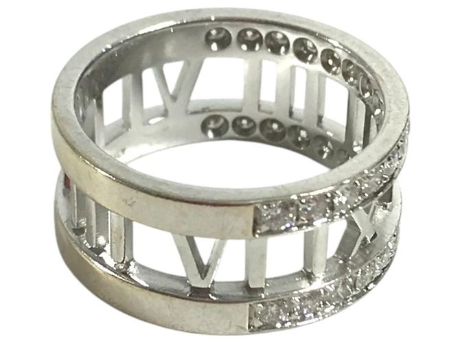 Autre Marque Tiffany & Co. Ehering aus 18K Weißgold mit Diamanten Silber - Ansicht 4