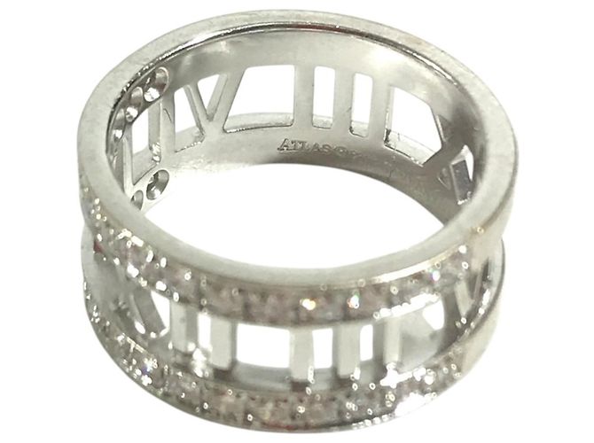 Autre Marque Tiffany & Co. Ehering aus 18K Weißgold mit Diamanten Silber - Ansicht 5