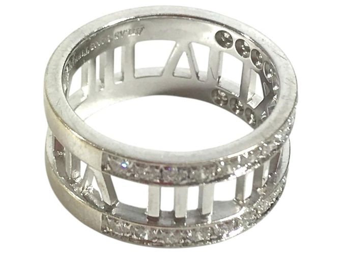 Autre Marque Tiffany & Co. Ehering aus 18K Weißgold mit Diamanten Silber - Ansicht 6