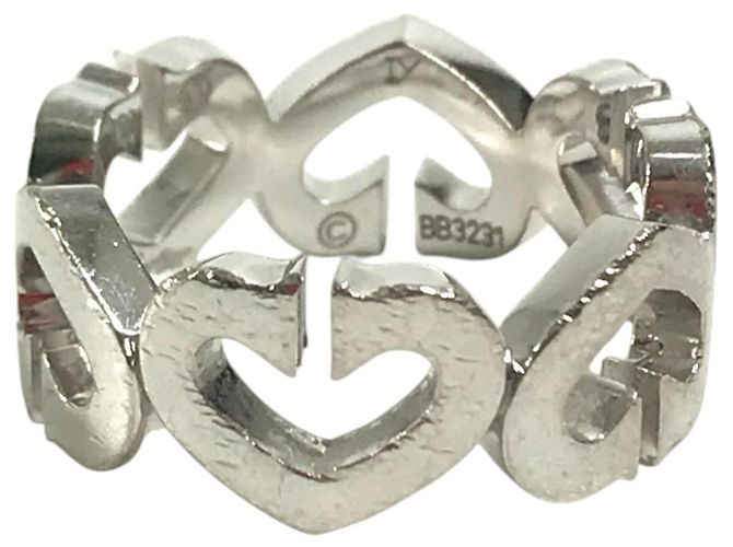 Anello Cartier C Heart in oro 18K e diamanti Argento - vista 3