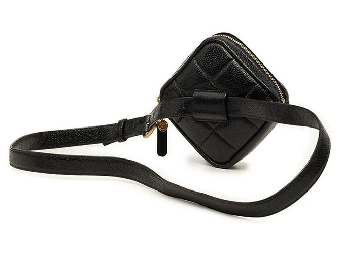 Timeless Borsa cintura Chanel Matelassé Coco Mark Nero - vista 2