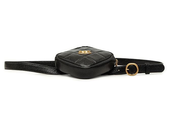 Timeless Borsa cintura Chanel Matelassé Coco Mark Nero - vista 3