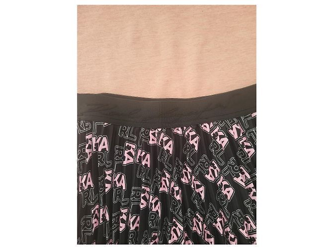 Falda plisada Karl Lagerfeld negra y rosa Negro - vista 2