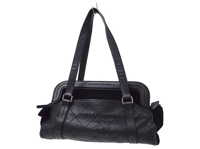 Chanel 2.55 Bolso de mano de cuero negro - vista 2