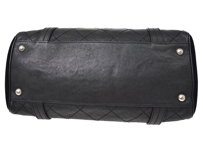 Chanel 2.55 Bolso de mano de cuero negro - vista 7