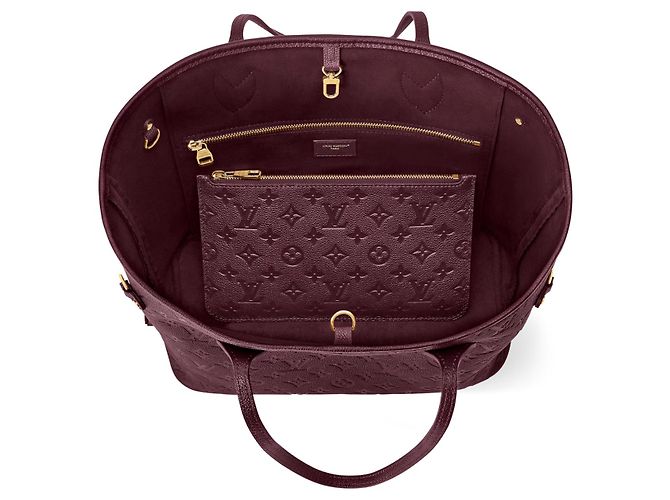 Louis Vuitton Borsa Monogram Empreinte Neverfull MM Bordò - vista 2