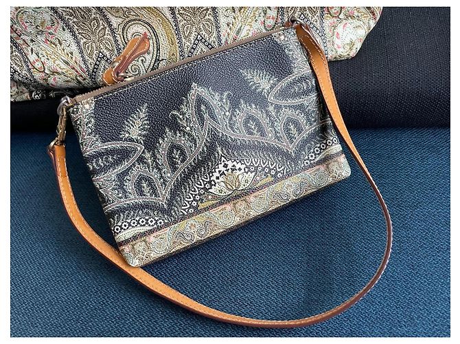 Borsa Tote Etro Stampa Paisley e Pochette Marrone Nero Multicolore - vista 15