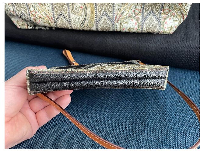 Borsa Tote Etro Stampa Paisley e Pochette Marrone Nero Multicolore - vista 16