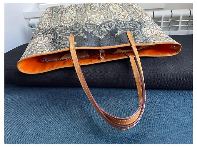 Borsa Tote Etro Stampa Paisley e Pochette Marrone Nero Multicolore - vista 3