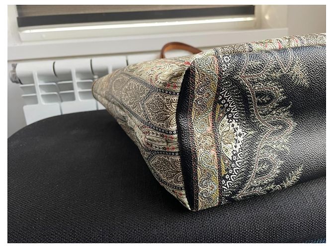 Borsa Tote Etro Stampa Paisley e Pochette Marrone Nero Multicolore - vista 6