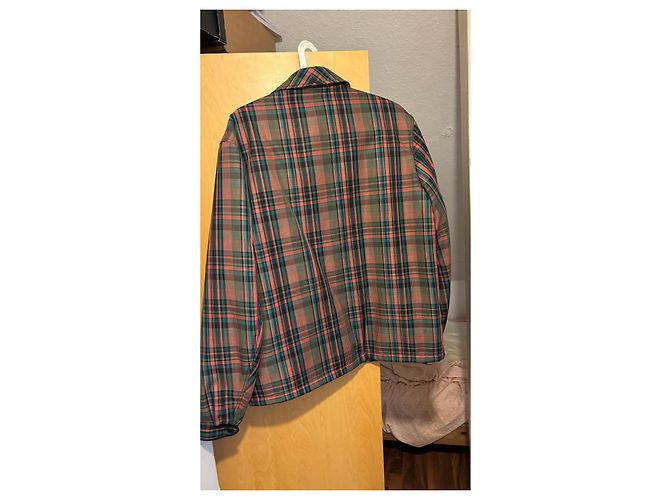 Burberry karierte Jacke mit Teddyfutter Schwarz Rot Grün - Ansicht 11