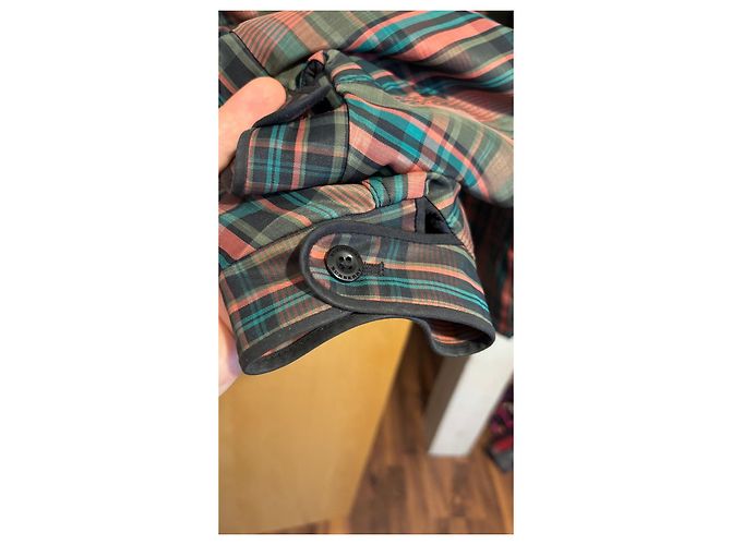 Burberry karierte Jacke mit Teddyfutter Schwarz Rot Grün - Ansicht 12