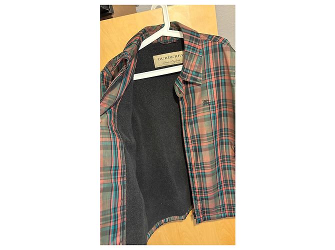 Burberry karierte Jacke mit Teddyfutter Schwarz Rot Grün - Ansicht 14