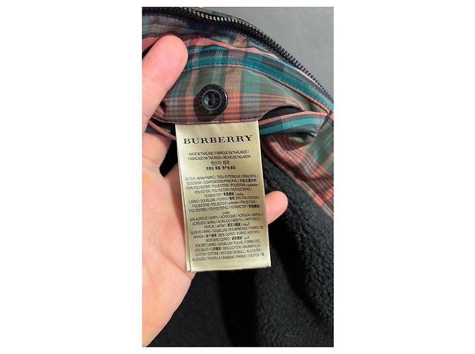 Burberry karierte Jacke mit Teddyfutter Schwarz Rot Grün - Ansicht 5