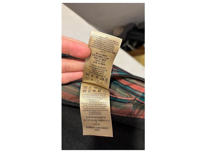 Burberry karierte Jacke mit Teddyfutter Schwarz Rot Grün - Ansicht 6