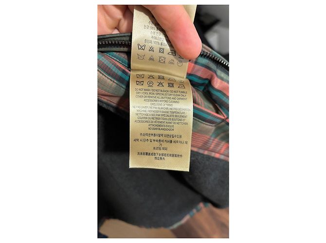 Burberry karierte Jacke mit Teddyfutter Schwarz Rot Grün - Ansicht 7
