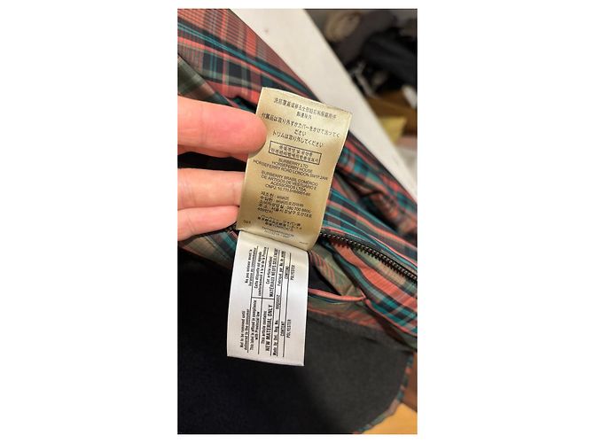 Burberry karierte Jacke mit Teddyfutter Schwarz Rot Grün - Ansicht 8