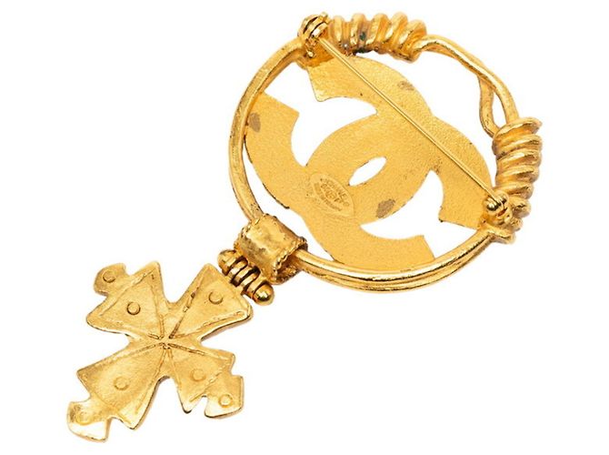 Spilla Chanel Vintage Coco Mark D'oro - vista 2