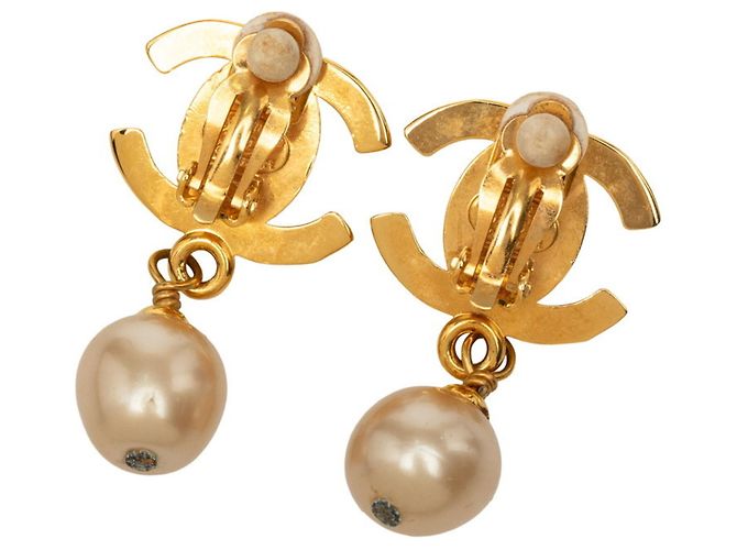 Chanel Coco Mark Turnlock Clip-Ohrringe Golden - Ansicht 2