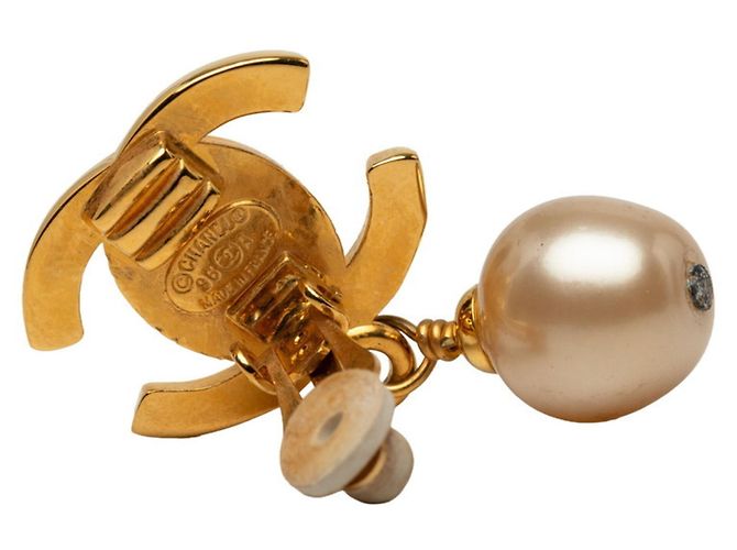 Chanel Coco Mark Turnlock Clip-Ohrringe Golden - Ansicht 3