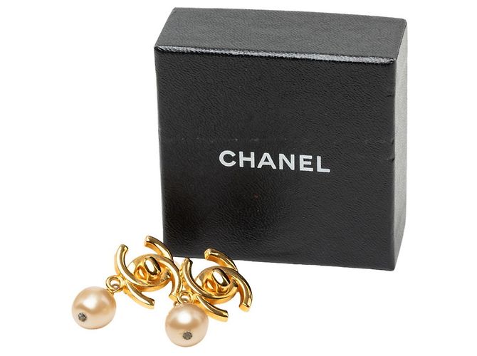 Chanel Coco Mark Turnlock Clip-Ohrringe Golden - Ansicht 4