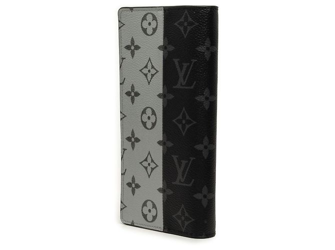 Louis Vuitton Monogram Eclipse Split Portefeuille Brazza Long Wallet Schwarz Monogramm - Ansicht 2