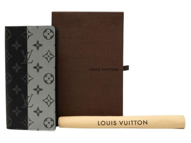Louis Vuitton Monogram Eclipse Split Portefeuille Brazza Long Wallet Schwarz Monogramm - Ansicht 7
