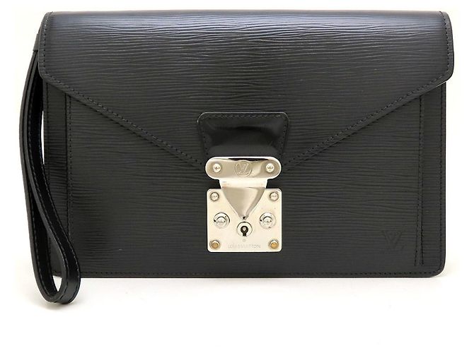 Louis Vuitton Epi Pochette Sellier Dragonne Clutch Bag Nero - vista 2