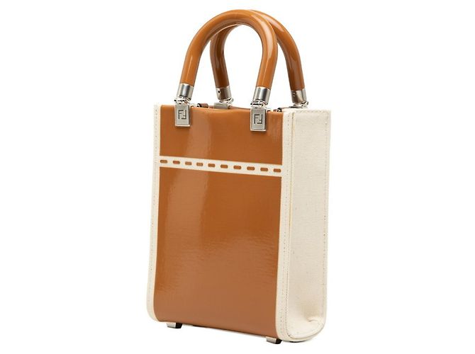 Borsa a mano Fendi Sunshine Shopper Mini Marrone Crudo - vista 2