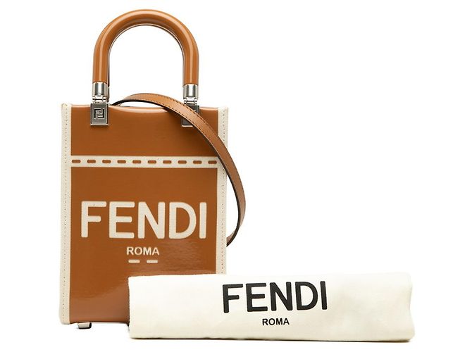Borsa a mano Fendi Sunshine Shopper Mini Marrone Crudo - vista 7