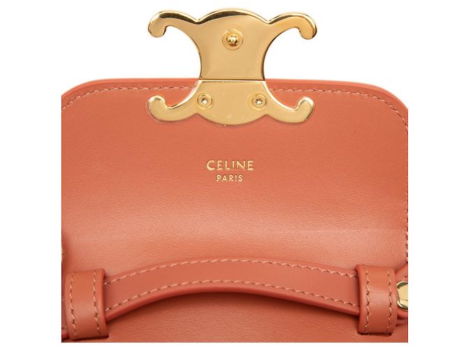 Céline Borsa a tracolla/pochette Celine Triomphe Mini Claude Rosso - vista 5