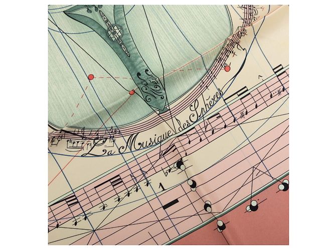 Hermès Foulard Hermes Carre 90 La Musique des Spheres Rosa Multicolore - vista 6