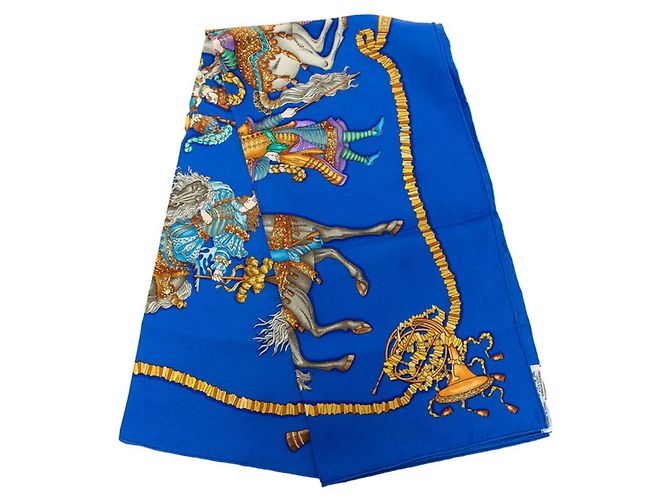 Hermès Foulard Hermes Carre 90 LES FETES DU ROI SOLEIL Blu Multicolore - vista 2