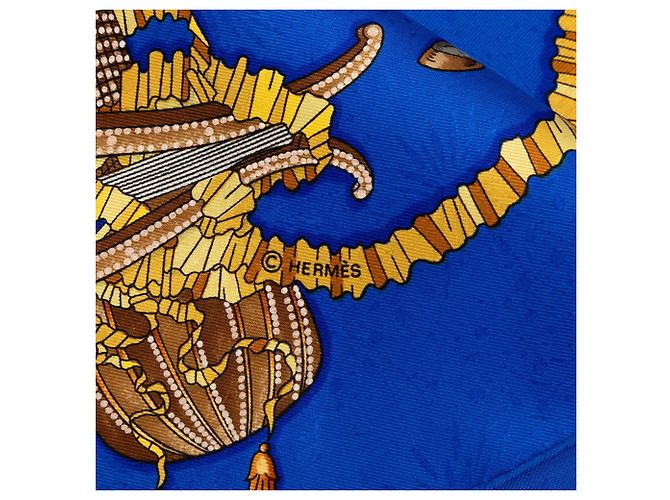 Hermès Foulard Hermes Carre 90 LES FETES DU ROI SOLEIL Blu Multicolore - vista 4
