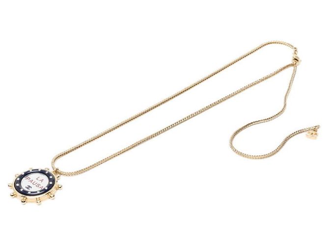 Collana con pendente a specchio Chanel Coco Mark LA PAUSA D'oro Blu navy - vista 3