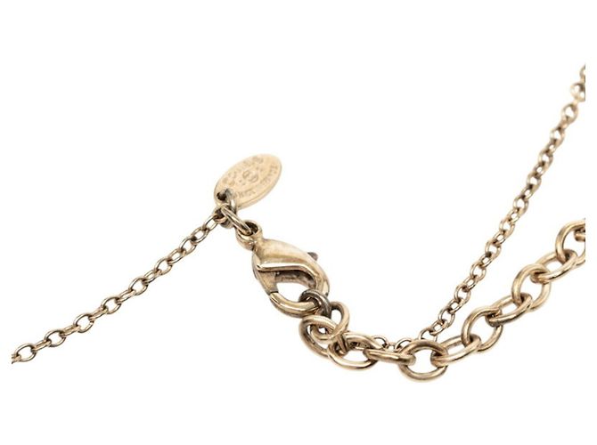 Collar Chanel Coco Mark Icon Border Azul Dorado - vista 4