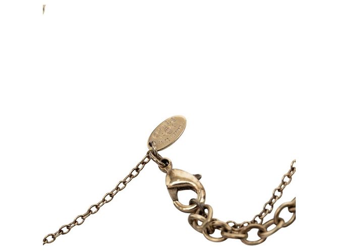 Collar Chanel Coco Mark Icon Border Azul Dorado - vista 5