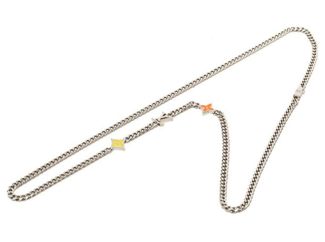 Louis Vuitton Collier Monogram Low Chain Necklace Roja Naranja Monograma - vista 2