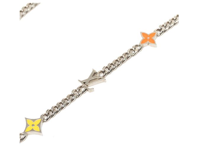 Louis Vuitton Collier Monogram Low Chain Necklace Roja Naranja Monograma - vista 3