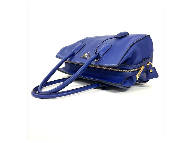 Sac à main 2-Way en cuir bleu Prada - vue 3