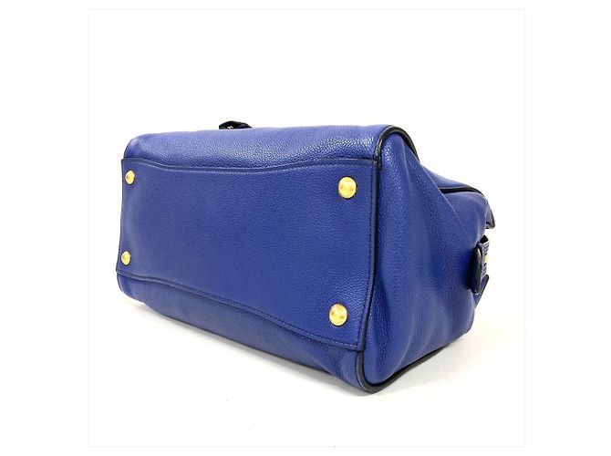 Sac à main 2-Way en cuir bleu Prada - vue 4