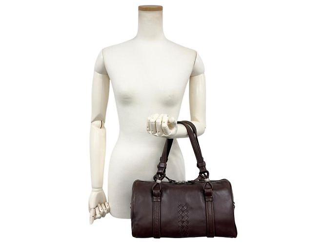 Borsa a mano Mini Boston Intrecciato Bottega Veneta Marrone - vista 12